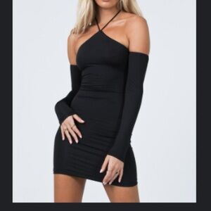 Princess Polly Pippa Black Halter Mini Dress